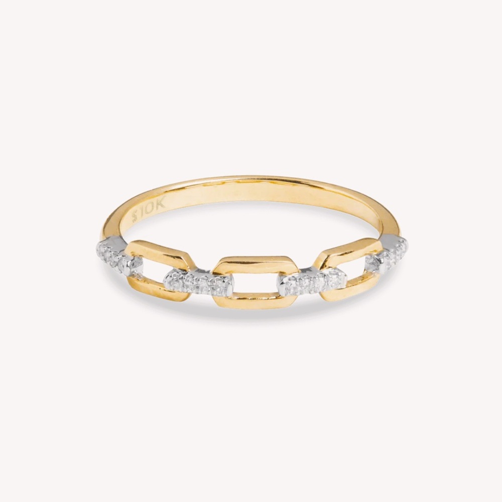 Pave Diamond Open Linked Ring - barely worn